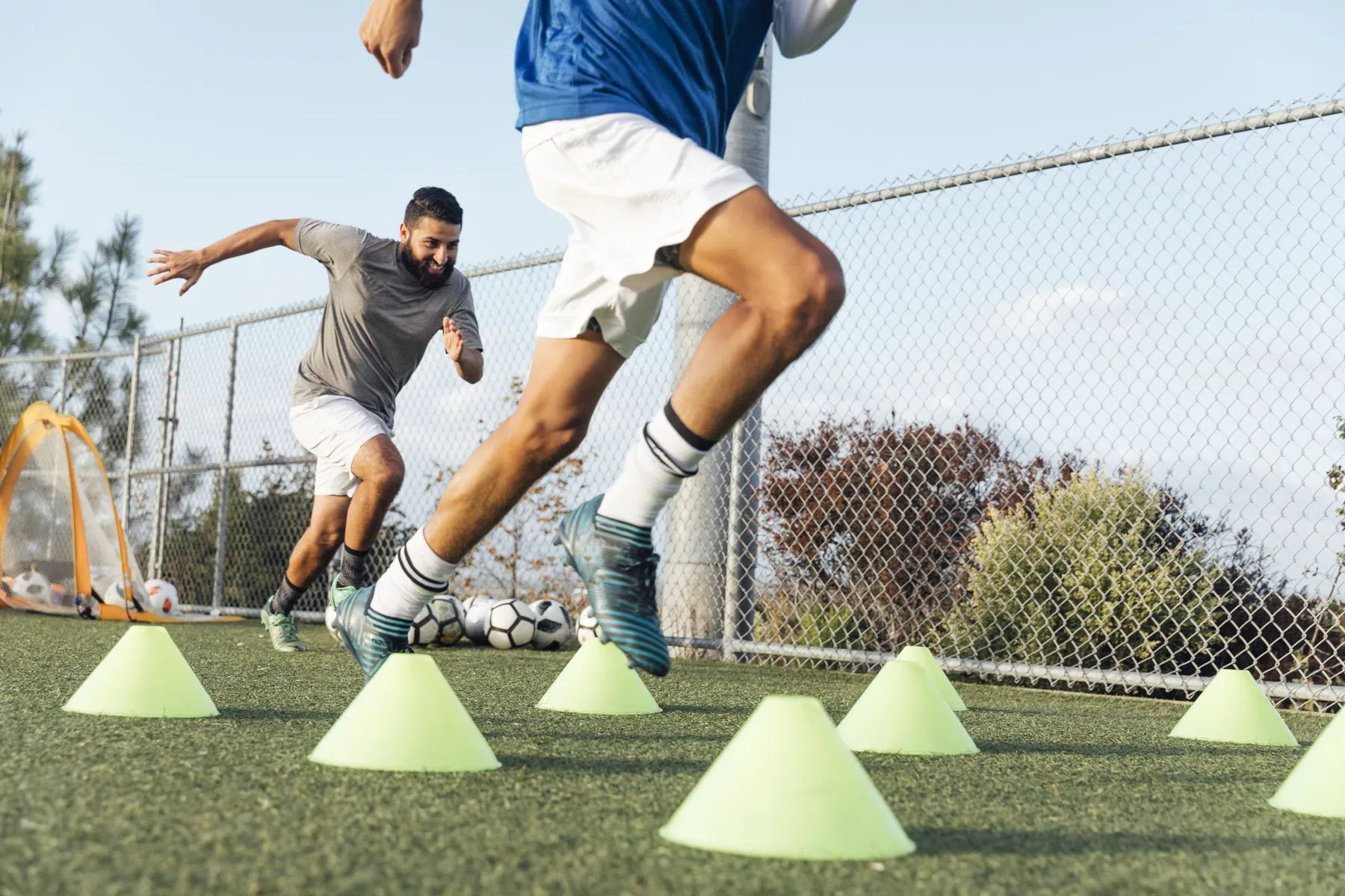 voetballers hardlopen