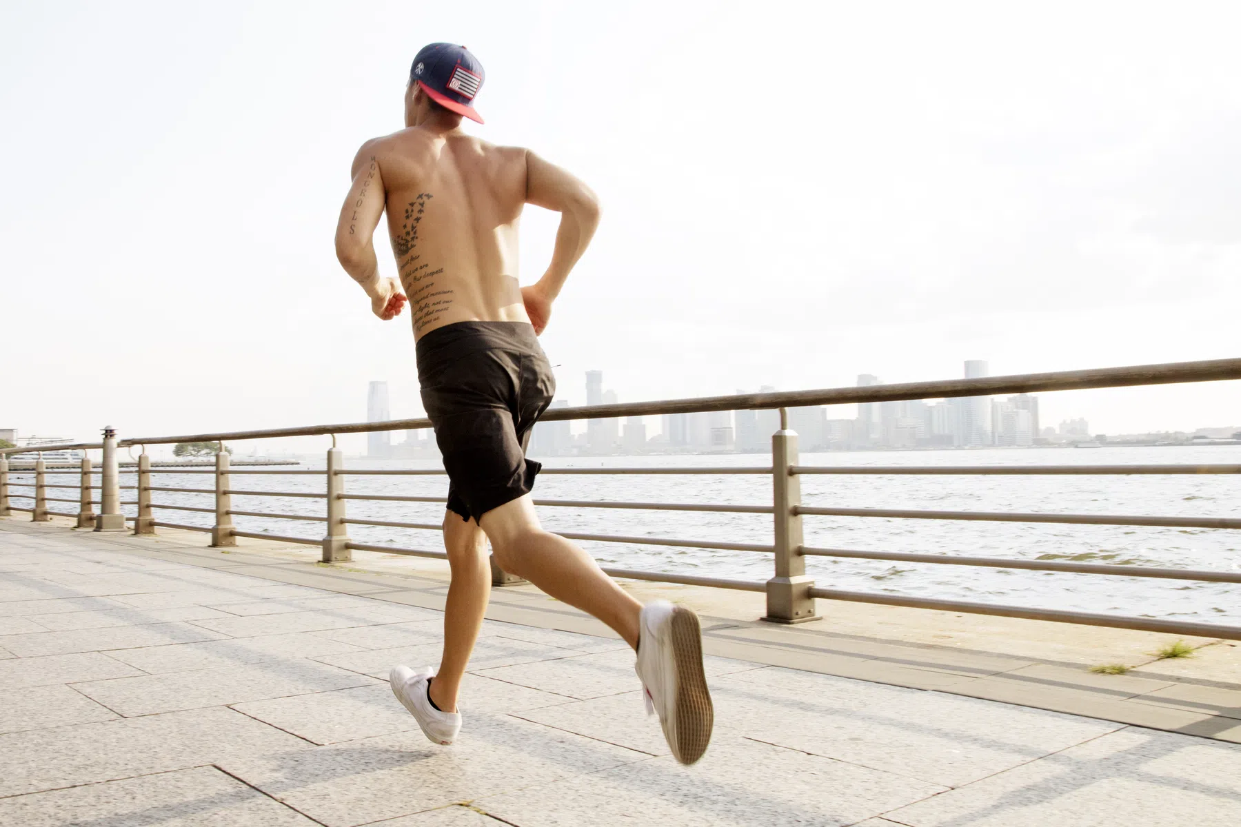hardlopen met of zonder shirt