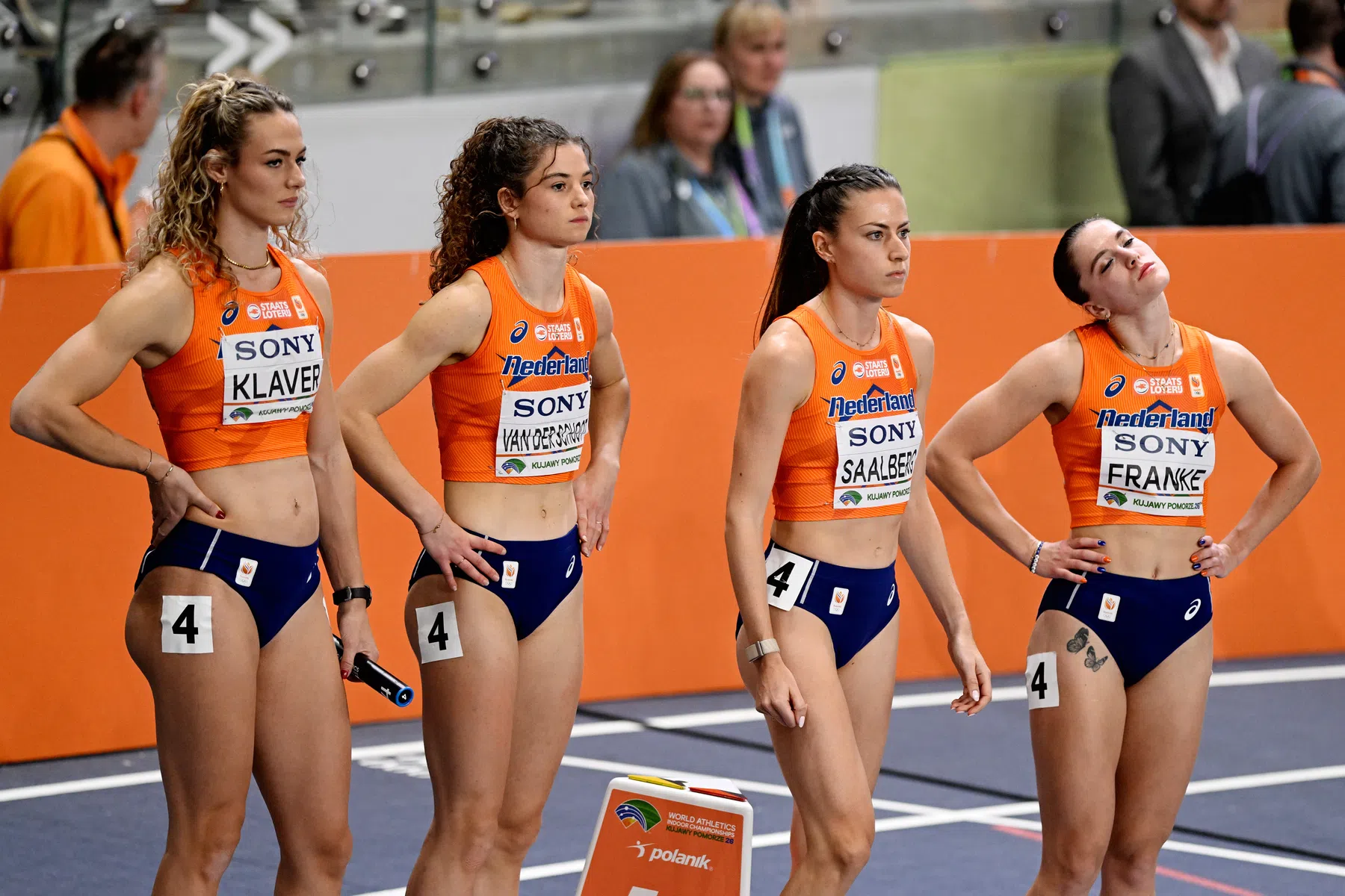4x400 m vrouwen tijdens de WK indoor 2026 in Polen. Beeld: Getty Images