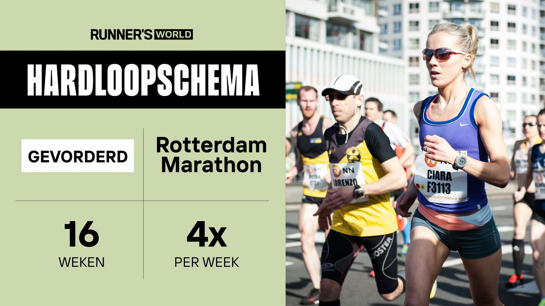 Trainingsschema NN Marathon Rotterdam 16 weken